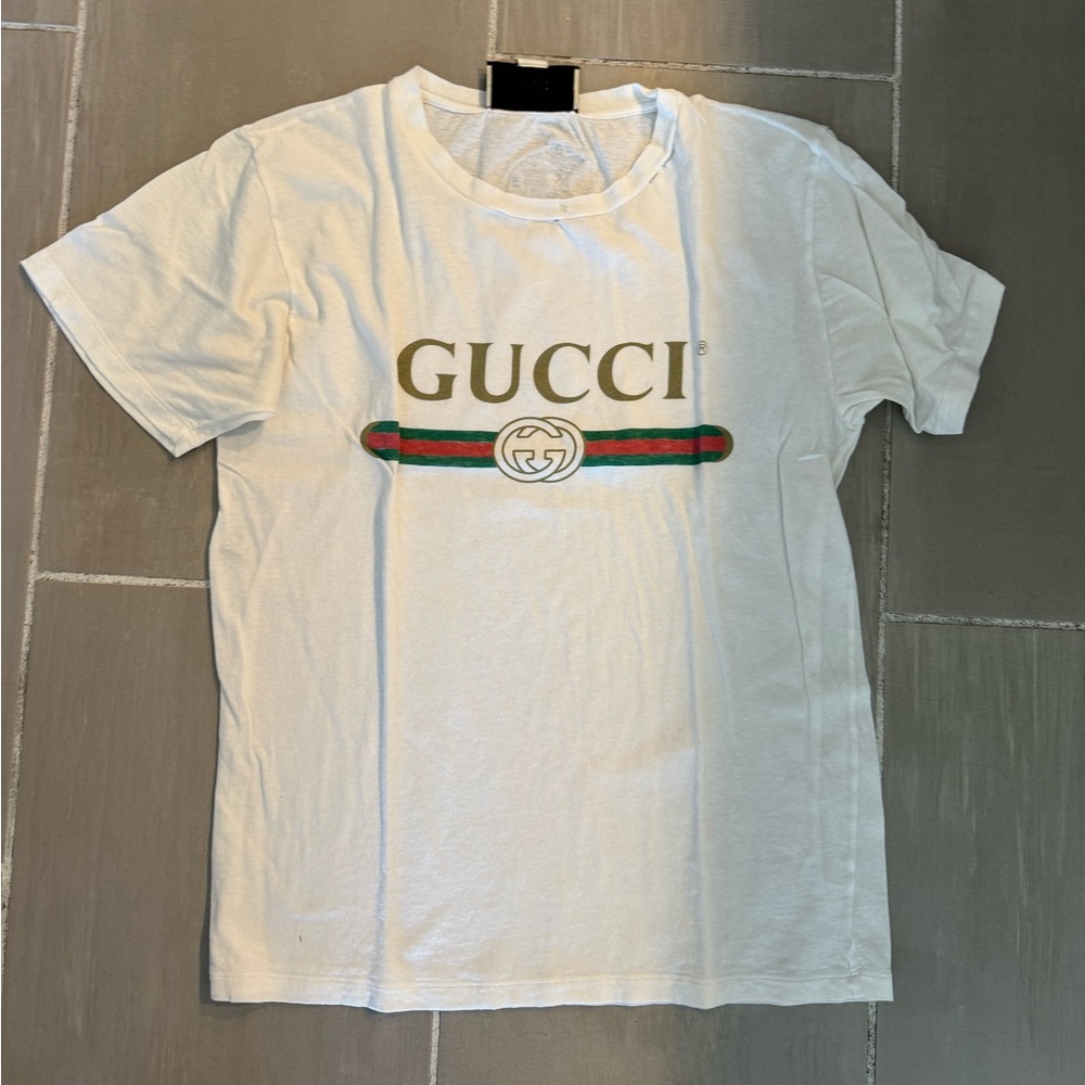 Gucci White T-Shirt with Logo